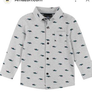 Andy and Evan F2226661B Long sleeve button down Steggosaurus shirt NWT